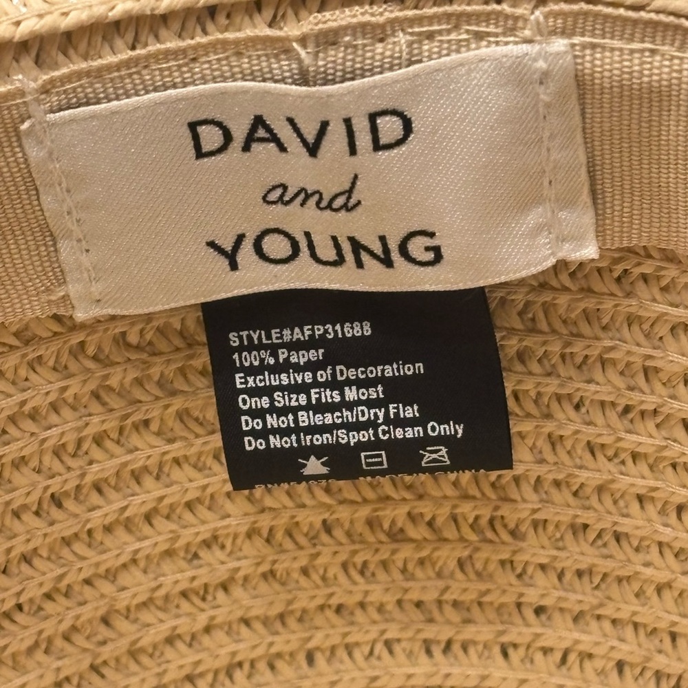David & Young Wide Brim Straw Sun Hat Packable Beach Resort Cruise Hat - Picture 3 of 6